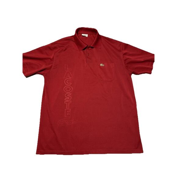 Lacoste Shirt Mens 7 XXL Red Polo Transparent Graphic Crocodile Golf Tennis 2XL - Picture 1 of 9
